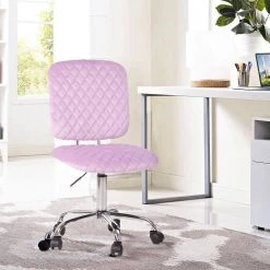 Pink Fabric Seat Swivel Office Chair by Homy Casa -Homy Casa Shop pink homy casa office stools hd deni lilac e1 1000
