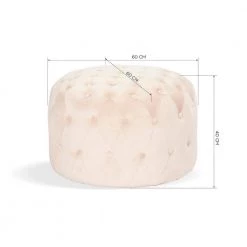 Ottoman Pink Standard Round Tufted Velvet by Homy Casa -Homy Casa Shop pink homy casa ottomans miya blush 44 1000