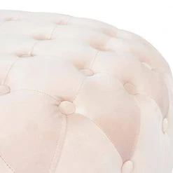 Ottoman Pink Standard Round Tufted Velvet by Homy Casa -Homy Casa Shop pink homy casa ottomans miya blush 76 1000