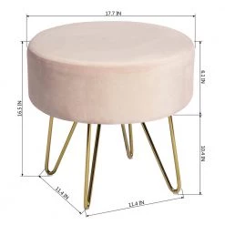 Ottoman Living Room Removable Metal Leg Design by Homy Casa -Homy Casa Shop pink homy casa ottomans saka blush 4f 1000