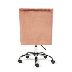 Tronco Rose Velvet Upholstered Task Chair Office Chair Studded Silver Chromed Base by Homy Casa 15 Tronco Rose Velvet Upholstered Task Chair Office Chair Studded Silver Chromed Base by Homy Casa -Homy Casa Shop pink homy casa task chairs tronco rose 66 1000