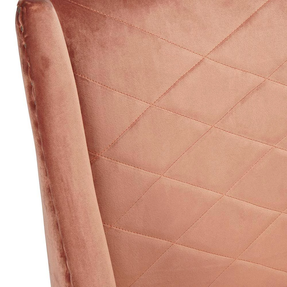 Tronco Rose Velvet Upholstered Task Chair Office Chair Studded Silver Chromed Base by Homy Casa 10 Tronco Rose Velvet Upholstered Task Chair Office Chair Studded Silver Chromed Base by Homy Casa - Image 8