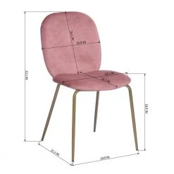 Jule Pink Velvet Cover Elegant Dining Chairs (Set of 2) by Homy Casa -Homy Casa Shop pink velvet homy casa dining chairs jule rose 44 1000