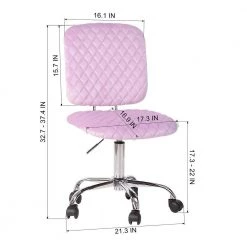 Lilac Quilted Velvet Upholstery Task Office Chair Purple by Homy Casa -Homy Casa Shop purple homy casa task chairs deni lilac 44 1000