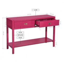 Bianca 44.3 in. Pink Standard Rectangle Wood Console Table by Homy Casa -Homy Casa Shop raspberry pink homy casa console tables hd bianca raspberry pink 76 1000