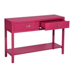 Bianca 44.3 in. Pink Standard Rectangle Wood Console Table by Homy Casa -Homy Casa Shop raspberry pink homy casa console tables hd bianca raspberry pink c3 1000