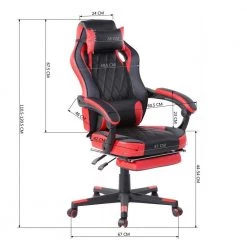 Porch and Den Black Ergonomic Gaming Chair with Footrest and Neck Pillow by Homy Casa -Homy Casa Shop red homy casa furniture accessories burgendy red 44 1000