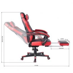 Porch and Den Black Ergonomic Gaming Chair with Footrest and Neck Pillow by Homy Casa -Homy Casa Shop red homy casa furniture accessories burgendy red 66 1000