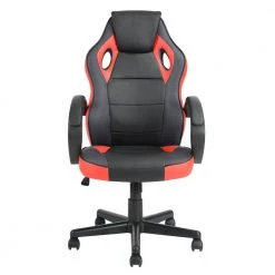 HD-Tunney Red PU Seat Office Computer Gaming Chair Height Adjustment Swivel by Homy Casa -Homy Casa Shop red homy casa gaming chairs hd tunney red lmkz c3 1000