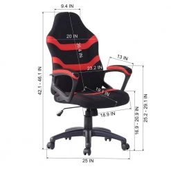 19.7 in. Width Standard Red Gaming Chair with Adjustable Height by Homy Casa -Homy Casa Shop red homy casa gaming chairs linton red lp lmkz 44 1000
