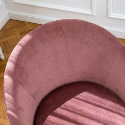 Doumbia Rose Velvet Barrel Chair With Cushion by Homy Casa -Homy Casa Shop rose homy casa accent chairs hd doumbia rose a a0 1000
