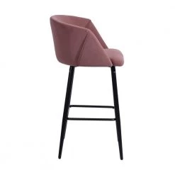 Aldridge 28 in. Rose Low Back Metal Frame Bar Stool with Velvet Seat (Set of 2) by Homy Casa -Homy Casa Shop rose homy casa bar stools hd aldridge high bar frost rose 4f 1000