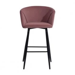 Aldridge 28 in. Rose Low Back Metal Frame Bar Stool with Velvet Seat (Set of 2) by Homy Casa -Homy Casa Shop rose homy casa bar stools hd aldridge high bar frost rose c3 1000