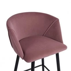 Aldridge 28 in. Rose Low Back Metal Frame Bar Stool with Velvet Seat (Set of 2) by Homy Casa -Homy Casa Shop rose homy casa bar stools hd aldridge high bar frost rose fa 1000
