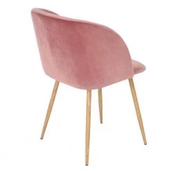 Ynez Velvet Upholstered Black Metal Legs Arm Dining Chairs(Set of 2) by Homy Casa -Homy Casa Shop rose homy casa dining chairs ynez rose oak x leg 1f 1000