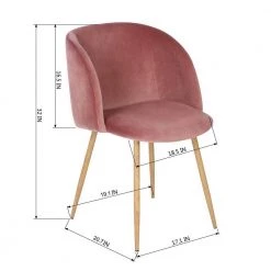Ynez Velvet Upholstered Black Metal Legs Arm Dining Chairs(Set of 2) by Homy Casa -Homy Casa Shop rose homy casa dining chairs ynez rose oak x leg fa 1000