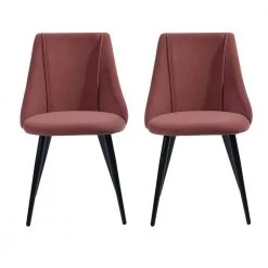 Smeg Pink Upholstered Dining Chair (Set of 2) by Homy Casa