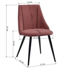 Smeg Pink Upholstered Dining Chair (Set of 2) by Homy Casa -Homy Casa Shop rose velvet homy casa dining chairs smeg tiaanium 32mm rose a fa 1000