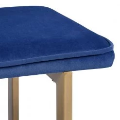 Slip Royal Blue Fabric Gold Legs Bench 18.5 in. H x 44.5 in. W x 15 in. D by Homy Casa -Homy Casa Shop royal blue homy casa bedroom benches hd slip bench frost royal blue gold legs fa 1000