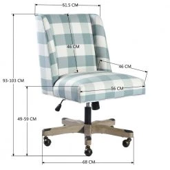 Bormuth Sky Blue Upholstered Office Chair by Homy Casa -Homy Casa Shop sky blue homy casa task chairs bormuth 2502 44 1000