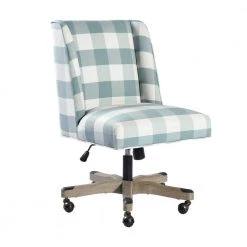 Bormuth Sky Blue Upholstered Office Chair by Homy Casa