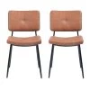 Karomi Brown Faux Leather Upholstered Side Dining Chairs(Set of 2) by Homy Casa