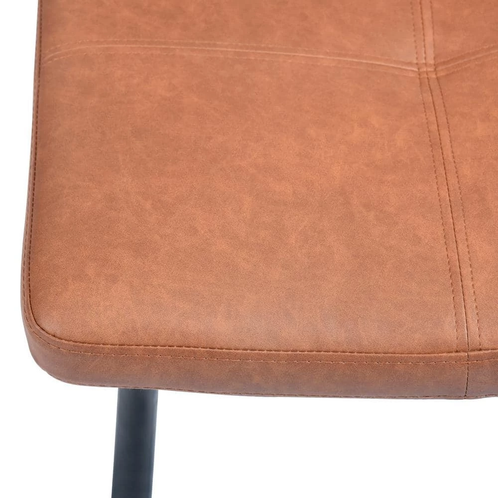 Karomi Brown Faux Leather Upholstered Side Dining Chairs(Set of 2) by Homy Casa 9 Karomi Brown Faux Leather Upholstered Side Dining Chairs(Set of 2) by Homy Casa - Image 7