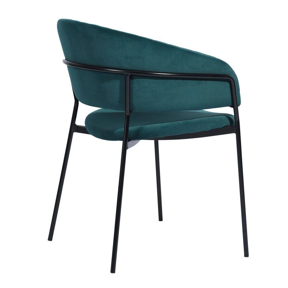 Stolz Green Velvet Upholstered Dining Chair (Set of 2) by Homy Casa 7 Stolz Green Velvet Upholstered Dining Chair (Set of 2) by Homy Casa - Image 5