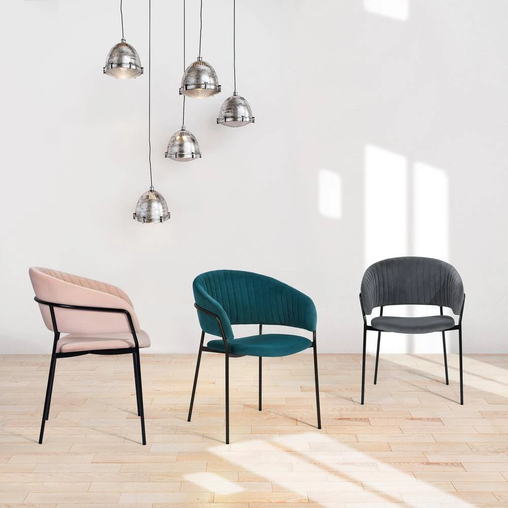 Stolz Green Velvet Upholstered Dining Chair (Set of 2) by Homy Casa 11 Stolz Green Velvet Upholstered Dining Chair (Set of 2) by Homy Casa - Image 9