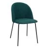 Teal Upholstered Dining Chair Teal Fabric Seat and Iron Tube Kitchen by Homy Casa