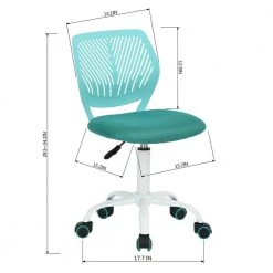 Carnation Turquoise Mesh Upholstery Task Chair with Adjustable Height by Homy Casa -Homy Casa Shop turquoise homy casa task chairs carnation turquoise 44 1000