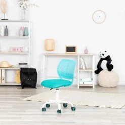 Carnation Turquoise Mesh Upholstery Task Chair with Adjustable Height by Homy Casa -Homy Casa Shop turquoise homy casa task chairs carnation turquoise 4f 1000