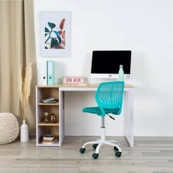 Carnation Turquoise Mesh Upholstery Task Chair with Adjustable Height by Homy Casa -Homy Casa Shop turquoise homy casa task chairs carnation turquoise 77 1000