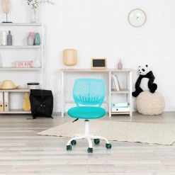 Carnation Turquoise Mesh Upholstery Task Chair with Adjustable Height by Homy Casa -Homy Casa Shop turquoise homy casa task chairs carnation turquoise c3 1000