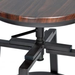 Amat 24-28.9 in. Walnut Color Industrial Style Bar Stool (Set of 2) by Homy Casa -Homy Casa Shop walnut black homy casa bar stools amat walnut jm fa 1000