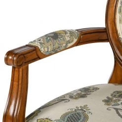 Fatina Beige Upholstered Solid Wood Arm Chair by Homy Casa 17 Fatina Beige Upholstered Solid Wood Arm Chair by Homy Casa -Homy Casa Shop walnut homy casa accent chairs hd fatina 66 1000