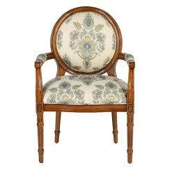 Fatina Beige Upholstered Solid Wood Arm Chair by Homy Casa 19 Fatina Beige Upholstered Solid Wood Arm Chair by Homy Casa -Homy Casa Shop walnut homy casa accent chairs hd fatina c3 1000