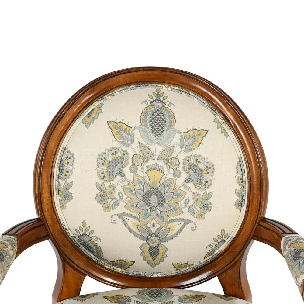 Fatina Beige Upholstered Solid Wood Arm Chair by Homy Casa 12 Fatina Beige Upholstered Solid Wood Arm Chair by Homy Casa - Image 10