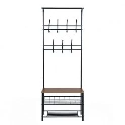 Ady 70 in. H * 26 in. W * 12.6 in. D Walnut Armorie by Homy Casa -Homy Casa Shop walnut homy casa armoires wardrobes ady walnut 4f 1000