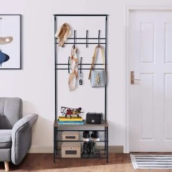 Ady 70 in. H * 26 in. W * 12.6 in. D Walnut Armorie by Homy Casa -Homy Casa Shop walnut homy casa armoires wardrobes ady walnut 77 1000