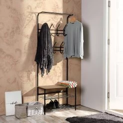 Ady 70 in. H * 26 in. W * 12.6 in. D Walnut Armorie by Homy Casa -Homy Casa Shop walnut homy casa armoires wardrobes ady walnut c3 1000