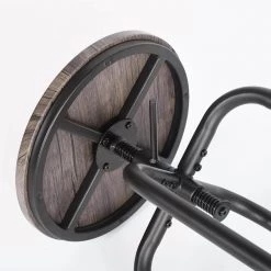 Ana 27.2-30.3 in. Adjustable Height Walnut Backless Metal Frame Bar Stool with Wood Seat ( Set of 2) by Homy Casa -Homy Casa Shop walnut homy casa bar stools anacletus walnut lmkz fa 1000