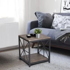 Walnut Shape Wooden End Table by Homy Casa 21 Walnut Shape Wooden End Table by Homy Casa -Homy Casa Shop walnut homy casa end side tables shape hm 31 1000