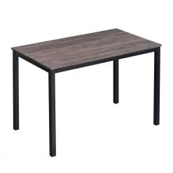 Brandt 47 in. Walnut Rectangle Manuefactured Wood Top with Metal Frame Dining Table (Seats 4) by Homy Casa