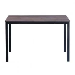 Brandt 47 in. Walnut Rectangle Manuefactured Wood Top with Metal Frame Dining Table (Seats 4) by Homy Casa -Homy Casa Shop walnut homy casa kitchen dining tables brandt walnut black leg 120 c3 1000