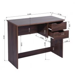 Waston 35.4 in. Rectangular Walnut Wood 2-Drawer Writing Desk by Homy Casa 26 Waston 35.4 in. Rectangular Walnut Wood 2-Drawer Writing Desk by Homy Casa -Homy Casa Shop walnut homy casa writing desks hd waston walnut 44 1000