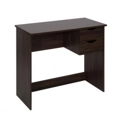 Waston 35.4 in. Rectangular Walnut Wood 2-Drawer Writing Desk by Homy Casa
