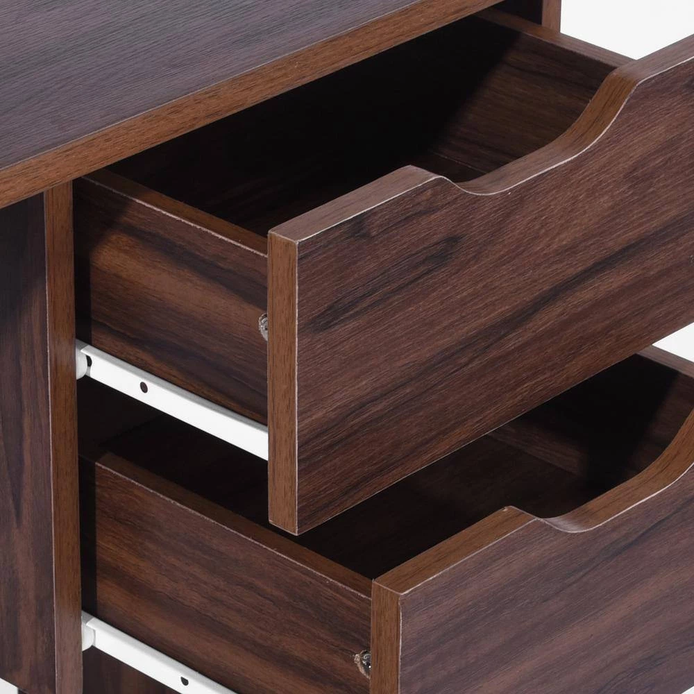 Waston 35.4 in. Rectangular Walnut Wood 2-Drawer Writing Desk by Homy Casa 15 Waston 35.4 in. Rectangular Walnut Wood 2-Drawer Writing Desk by Homy Casa - Image 13