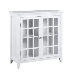 Taneka White Wood Accent Cabinet by Homy Casa
