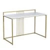 Olesia 47.2 in. Retangular White Wood Top Gold Metal Frame Computer Desk by Homy Casa -Homy Casa Shop white homy casa computer desks hd olesia 64 1000